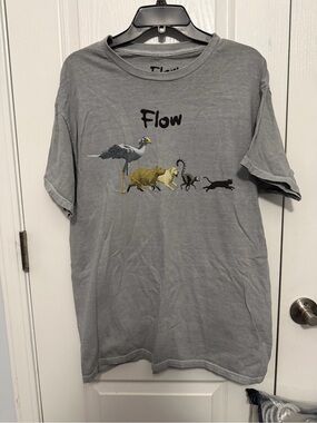 adidas Gray Crewneck 'Flow' Animal Graphic Tee